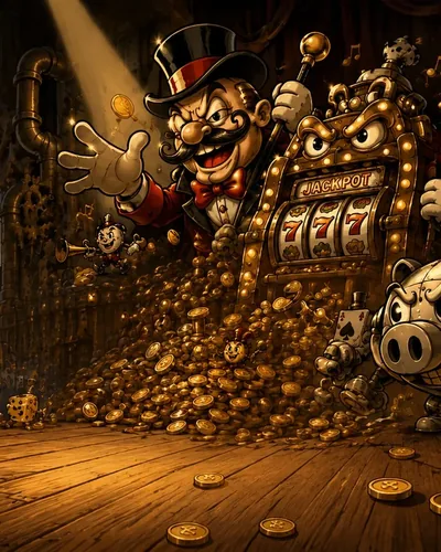 CoinHead key art: a vault piled with gold coins and a grinning cartoon coin.